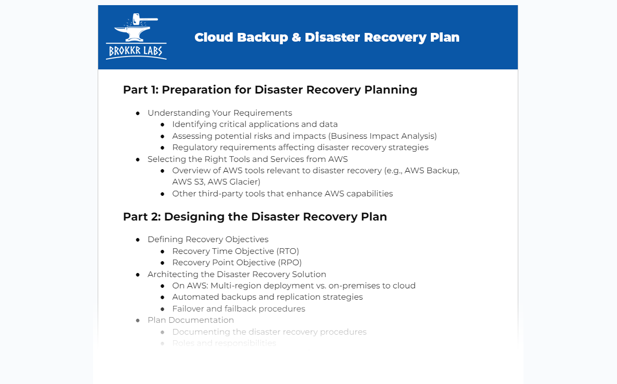 5 Tips for AWS Cloud Backup & Disaster Recovery Planning